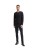 Koszulka z długim rękawem męska czarna Tom Tailor Long-sleeved cotton Henley - ujęcie całego modela