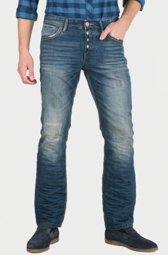 Tom Tailor Marvin Straight jeans męskie proste z przetarciami