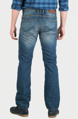 Tom Tailor Marvin Straight jeans męskie proste z przetarciami - widok na tył spodni