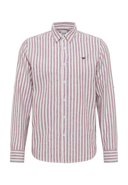 Koszula męska w paski Mustang Rawlins Red and Blue Stripe Regular