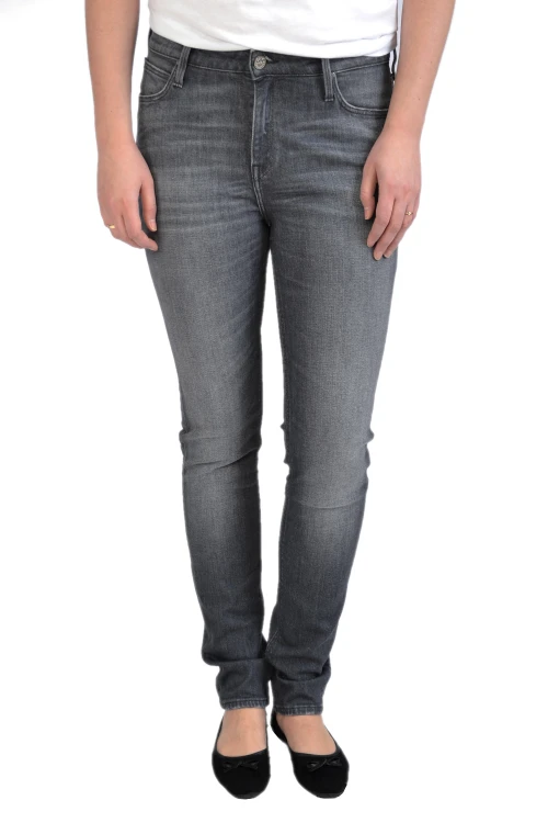 Lee Elly Slim Straight Grey Used jeansy damskie szare