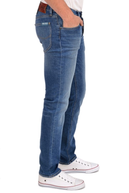 Lee Daren Regular Straight Blue Drop proste jeansy męskie niebieskie - widok z boku