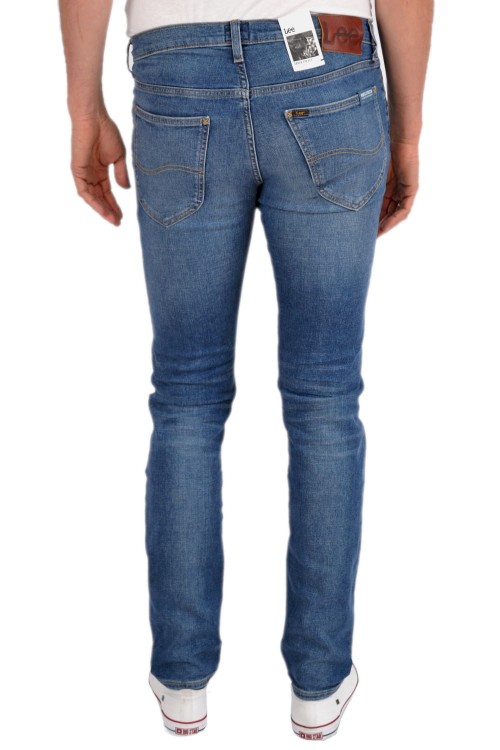 Lee Daren Regular Straight Blue Drop proste jeansy męskie niebieskie - widok z tyłu