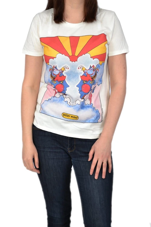 Koszulka damska z nadrukiem Wrangler Sunrise Tee Offwhite t-shirt