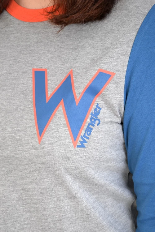 Wrangler LS Tee Grey Marl longsleeve - koszulka z długim rękawem damska - zbliżenie na materiał