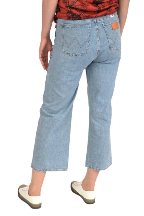 Wrangler Crop Retro-Boyfriend proste jeansy damskie 7/8 bez streczu - widok z tyłu