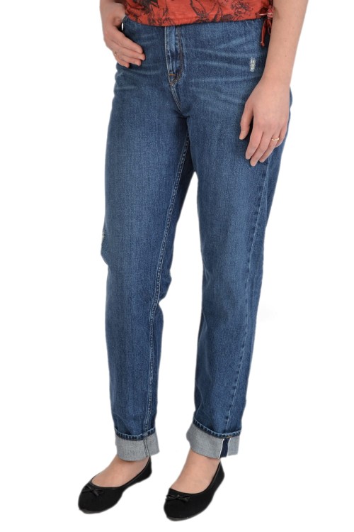 Lee Mom Straight High Waist Mid jeansy damskie bez streczu z wysokim stanem
