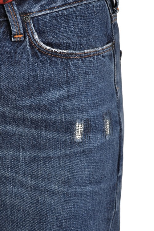 Lee Mom Straight High Waist Mid jeansy damskie bez streczu z wysokim stanem - zbliżenie na materiał