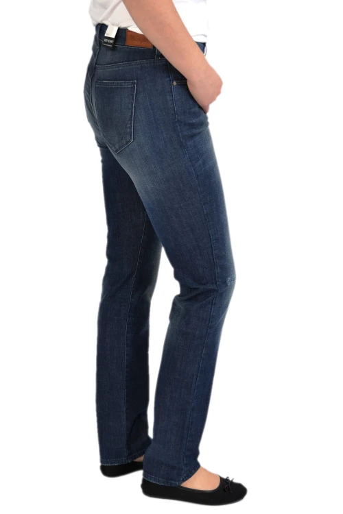 Wrangler Straight Vintage Blue jeansy damskie proste - widok z boku