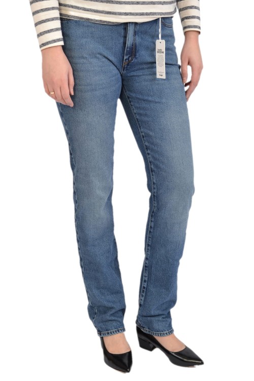 Wrangler Straight Burning Girl jeansy damskie proste niebieskie