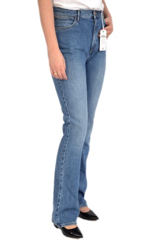 Wrangler Bootcut All Star Blue jeansy damskie bez streczu z wysokim stanem