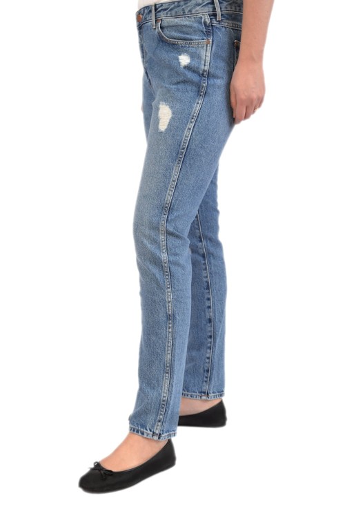 Wrangler Boyfriend All Star Worn jeansy damskie bez streczu z przetarciami