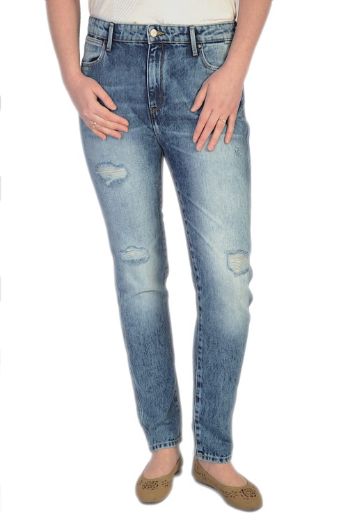 Wrangler Boyfriend Vintage Worn jeansy damskie bez streczu z przetarciami