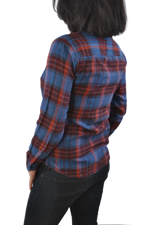 Lee One Pocket Shirt Rust koszula damska w kratę - widok z tyłu