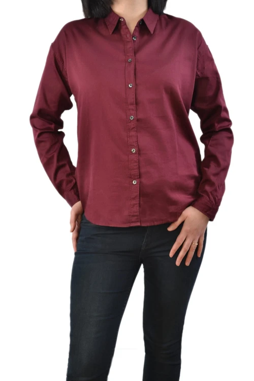 Lee Tawny Port Plain Shirt cienka koszula damska luźna bordowa