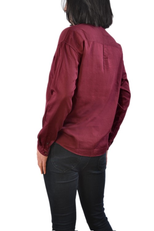 Lee Tawny Port Plain Shirt cienka koszula damska luźna bordowa - widok z tyłu