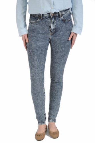 Wrangler High Rise Skinny Business jeansy damskie rurki marmurkowe z wysokim stanem
