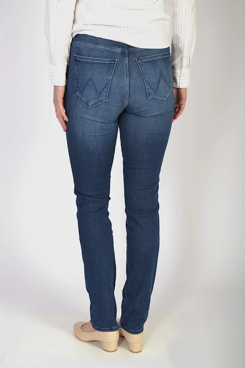 Wrangler Slim High Rise Soft Cloud jeansy damskie z wysokim stanem - widok z tyłu