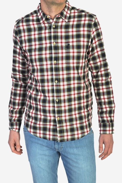 Wrangler LS 1Pkt Shirt Off White Koszula Męska Kratka