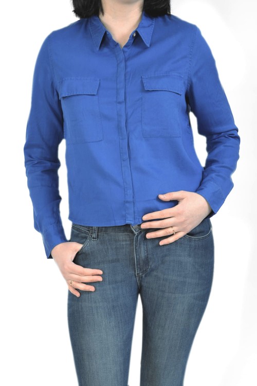 Wrangler L/S Cropped Utility Surf Blue Krótka Koszula Damska Niebieska