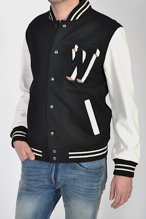 Wrangler Leather Baseball Black kurtka męska czarna bejsbolówka