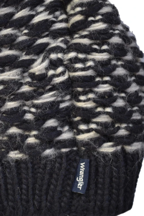 Wrangler Bocolor Beanie Navy czapka zimowa damska - zbliżenie na materiał