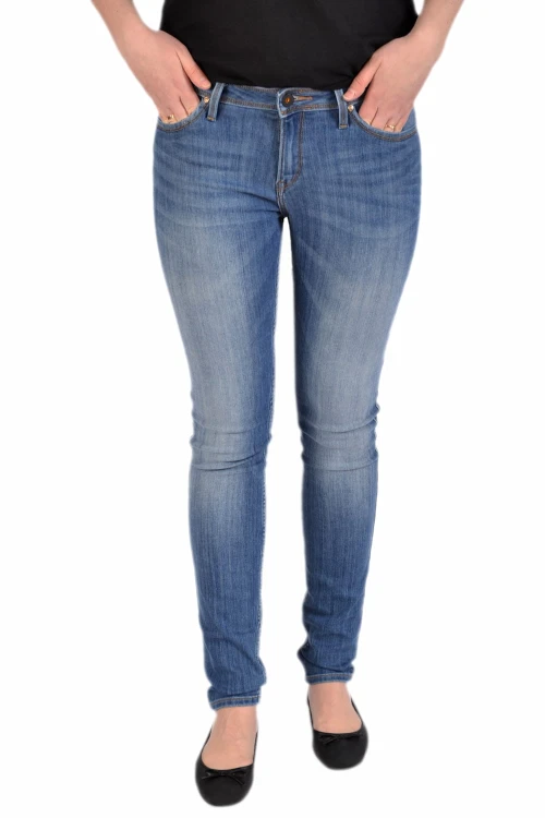 Lee Toxey Super Skinny Blue Monday jeansy damskie rurki biodrówki niebieskie