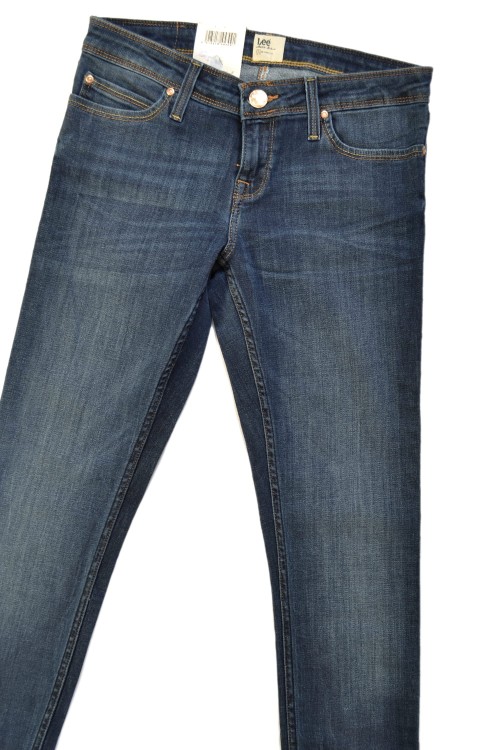 Lee Toxey Super Skinny Dark Deluxe rurki jeansy damskie biodrówki - widok z przodu