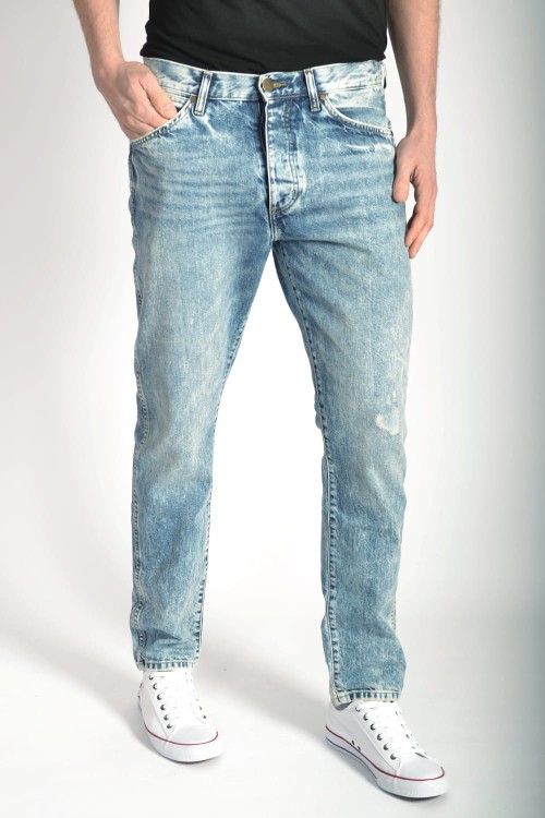 Wrangler Slider Regular Tapered Super Stone jeansy męskie przetarcia