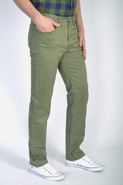 Wrangler Arizona Stretch Dusty Green oliwkowe spodnie męskie materiałowe