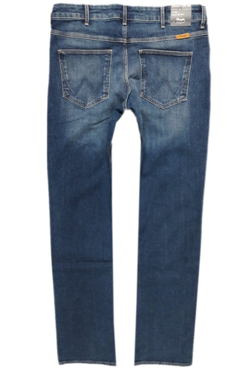 Wrangler Sara Regular Meadow Blue proste jeansy męskie niebieskie - widok z tyłu