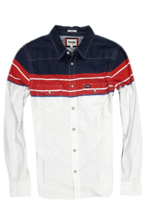 Wrangler LS Western Shirt Scarlet Red biała koszula męska