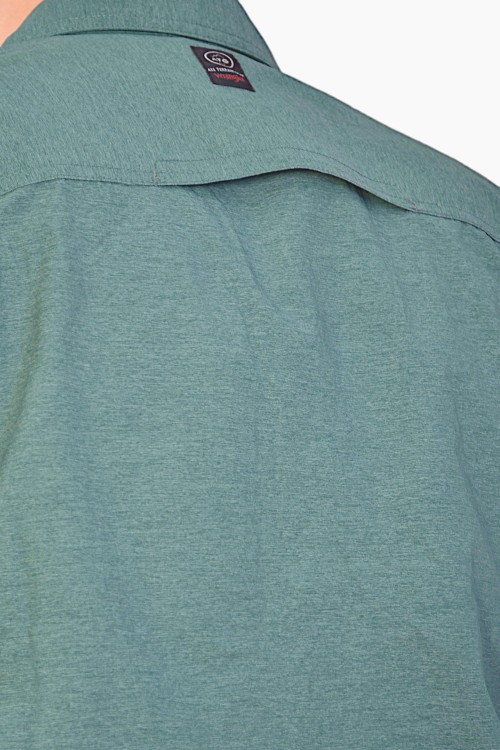 Koszula męska outdoorowa Wrangler Mixed Material Shirt Regular Fit Pine ATG - zbliżenie na materiał