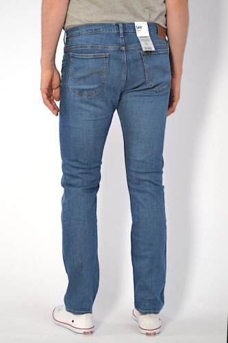 Lee Rider Slim Moody Blue Used jeansy męskie zwężane - widok z tyłu