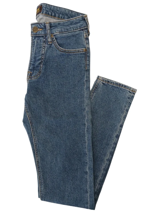 Lee Malone Skinny Stone Blue jeansy męskie rurki sec - zbliżenie na nogawki