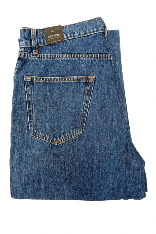 Jeansy męskie luźne proste Only & Sons Onsfive Relax Medium Blue
