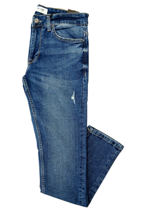 Jeansy męskie zwężane Only & Sons Onsloom Slim Blue - zbliżenie na nogawki