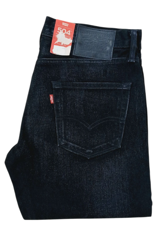 Levi's 504 Regular Straight Black czarne jeansy męskie proste bez streczu