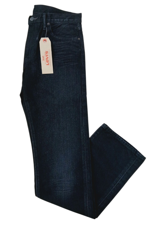 Levi's 504 Regular Straight Black czarne jeansy męskie proste bez streczu - widok na nogawki