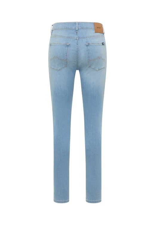 Mustang Frisco Skinny cienkie jeansy męskie jasne rurki - widok z tyłu