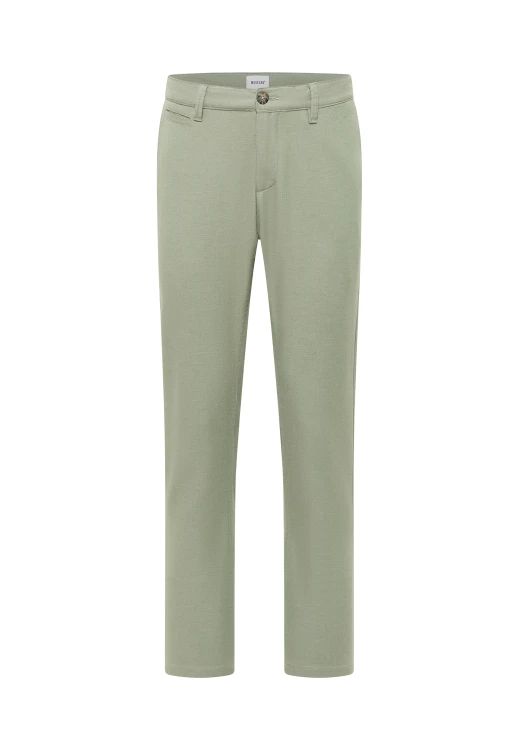 Mustang Brand Chino Gren Melange Zig Zag spodnie materiałowe cienkie oliwkowe - widok z przodu