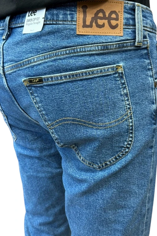 Lee Daren Zip Fly Belmont jeansy męskie proste niebieskie - zbliżenie na kieszeń
