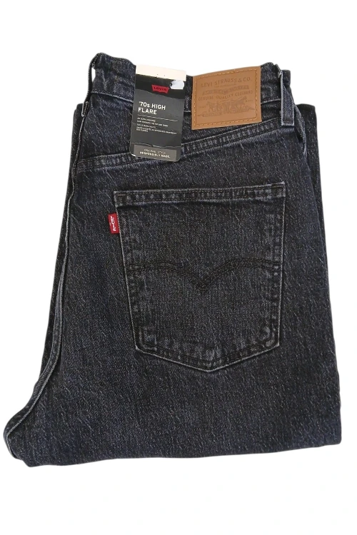 Levi's 70s High Flare Black Worn In jeansy damskie dzowny szare