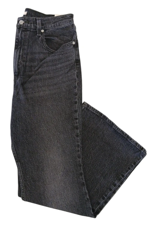 Levi's 70s High Flare Black Worn In jeansy damskie dzowny szare - widok z przodu