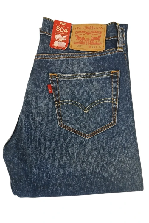 Levi's 504 Regular Straight Dark Wash jeansy męskie niebieskie