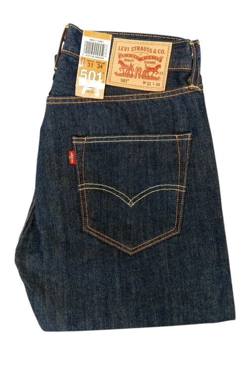 Levi's 501 Regular Fit Dark Stonewash jeansy męskie ciemne bez streczu