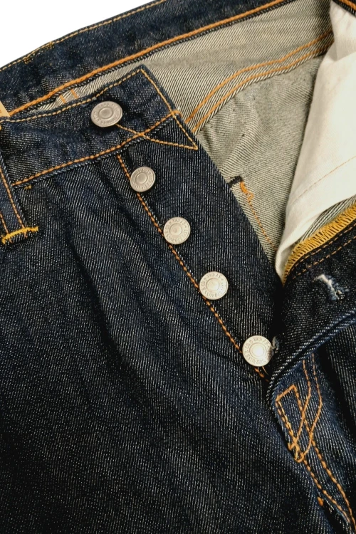 Levi's 501 Regular Fit Dark Stonewash jeansy męskie ciemne bez streczu - zapinane na guziki