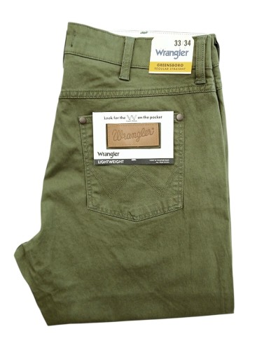 Wrangler Greensboro Regular Straight  Olive spodnie materiałowe oliwkowe