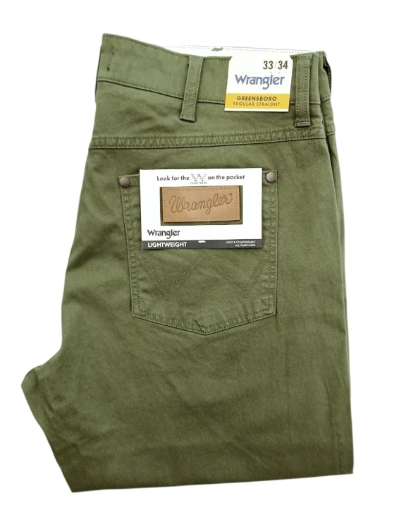 Wrangler Greensboro Regular Straight  Olive spodnie materiałowe oliwkowe