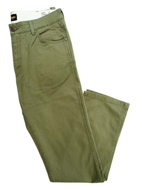 Wrangler Greensboro Regular Straight  Olive spodnie materiałowe oliwkowe - widok z przodu
